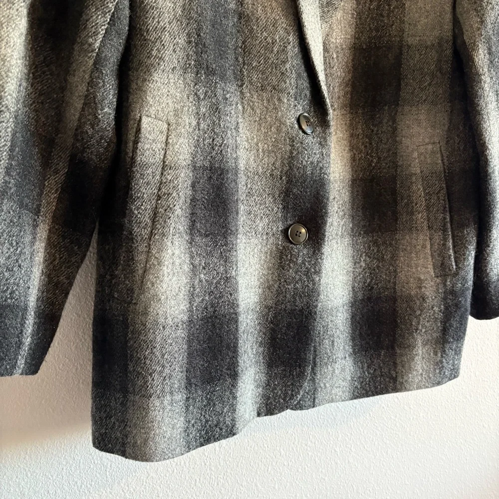 Madewell Dorset Blazer Coat 100% Wool Buffalo Check Women's Medium Oversized - Picture 6 of 9